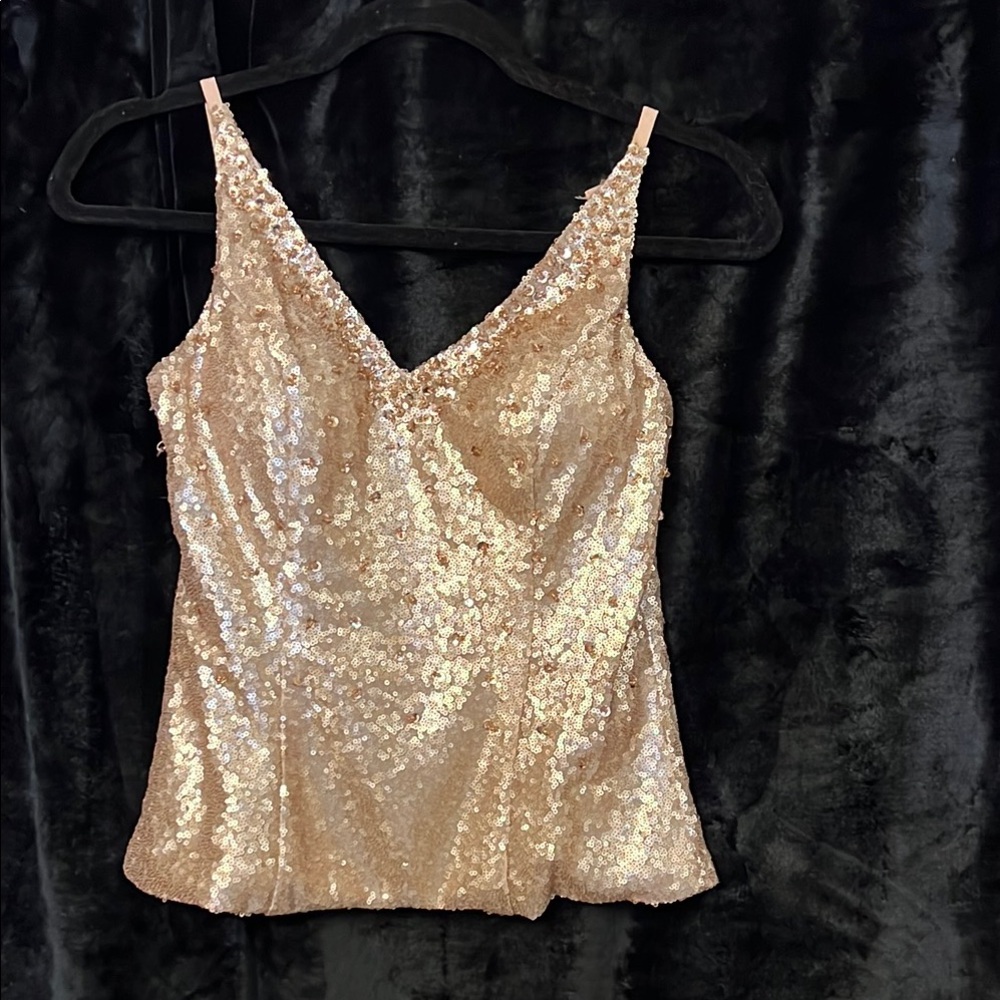 Sequin Rose Gold Women's Top with Rose Gold Tule Skirt